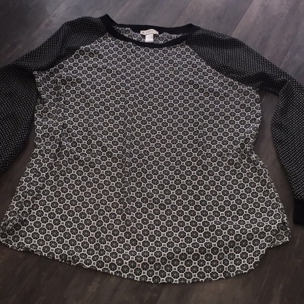 LOFT mixed-pattern top.  Sz.L